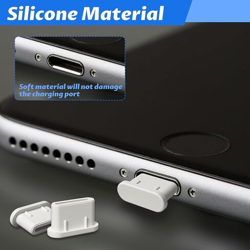 60 PCS Type C Anti Dust Plugs,USB Type C Anti Dust Plugs Cover,Type C Charging Port Protectors Plug Compatible with iPhone 15 Plus Pro Max,Samsung Galaxy S20 S21 S22 S23(White) in Saudi Arabia