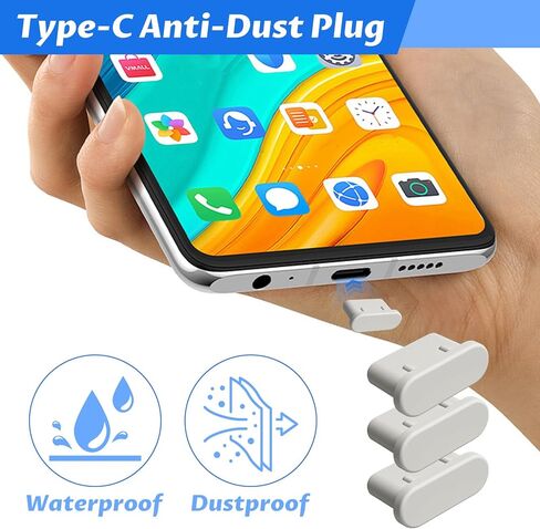 60 PCS Type C Anti Dust Plugs,USB Type C Anti Dust Plugs Cover,Type C Charging Port Protectors Plug Compatible with iPhone 15 Plus Pro Max,Samsung Galaxy S20 S21 S22 S23(White) in Saudi Arabia