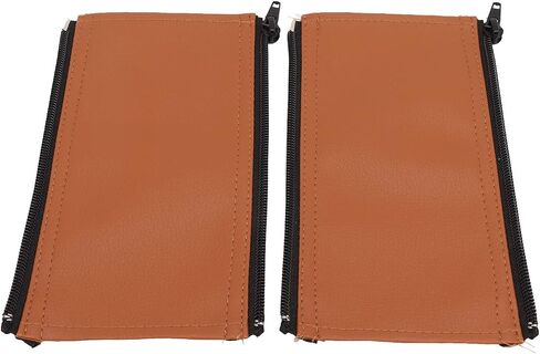 Garosa 2Pcs Baby Stroller Protective Handle Cover PU Leather Stroller Handlebar Covers Zipper Opening Closing Design Stroller Handle Sleeve Non Slip Comfortable Elastic Stroller Cover (Brown) in Saudi Arabia