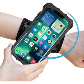 Phone Sports Wristband for iPhone 15/14/13/12 Pro Max,Plus, Compatible with Samsung Galaxy S24 S23 S22 Ultra and All 4.7''-6.9''Phones,Workouts Running Wrist Band Holder (Black)