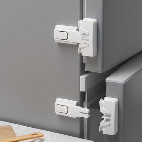 2 Pack Fridge Lock for Kids, Child Proof Refrigerator Lock Baby Safety Fridge Door Latch Locks, No Tools Required (White)