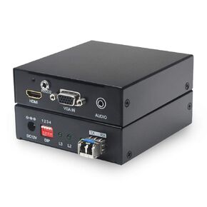 DDMALL ProAV HDMI over Fiber Optic Extender, Full HD, Up to 12.4 Miles (20km), Zero Compression, Zero Bit Reduction, 24/7 Working, HDMI over Single LC Fiber Cable, Transmitter and Receiver Kit(HD-F01)