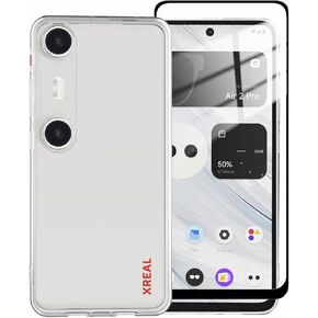 حافظة Xreal Beam Pro مع واقي شاشة من الزجاج المقوى، غطاء حماية كامل للجسم من مادة TPU لهاتف Xreal Beam Pro (شفاف)