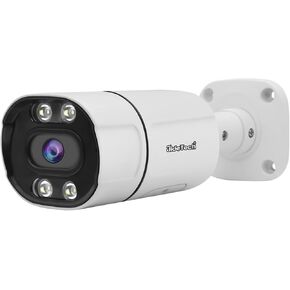 5MP PoE Bullet IP Camera with 2 Way Audio, 3.6mm Lens Security Camera for Outdoor Indoor, Night Vision 120ft, Humanoid/Vehicle Detection, Built-in SD Card Slot(Up to 512GB), Compatible with Hikvision