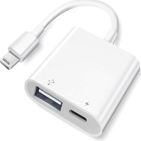 [معتمد من Apple MFi] محول كاميرا Apple Lightning إلى USB مع منفذ شحن، كابل محول USB 3.0 أنثى OTG محمول لهاتف iPhone iPad لتوصيل قارئ البطاقات USB Flash Drive U Disk Keyboard Mouse
