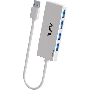 USB 3.0 Hub, 4 Port USB Hub Splitter, USB A Expander Portable USB Adapter Multiport Data Hub for Laptop, iMac Pro, MacBook Air, Mac Mini/Pro, Surface Pro, USB Flash Drives, and Mobile HDD-Black