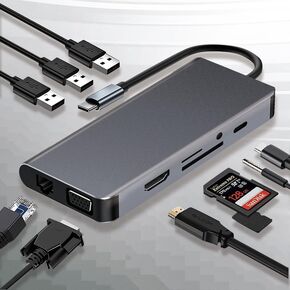 USB C Hub Docking Station HDMI Adapter,8 in 1 USB C Hub Multiport Adapter,with HDMI,PD,2 USB,USB-C Data Port,SD/TF,Ethernet Compatible Multi-Adapter Converter for Various Types of Notebook Computers in Saudi Arabia