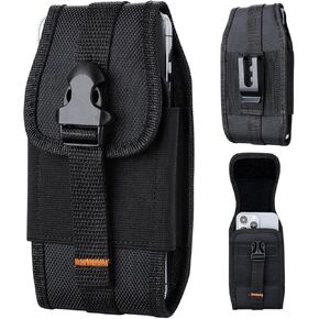 Cell Phone Holster for Men, Belt Clip Phone Holder, Large Tactical Phone Pouch for iPhone 15 Pro 15 14, for Galaxy S24,Heavy Duty Buckle Closure (XL)