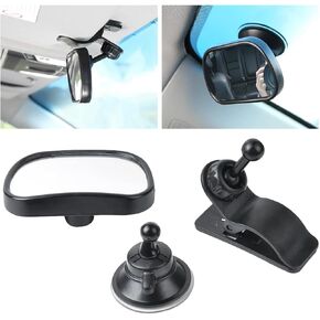 Baby Car Mirror, Shatter-Proof Backseat Rear Facing Mirror for Baby Infant Safety Monitor, 360° Rotation Clear View Baby Mirror for Windshield Sun Visor, Car Accessories
