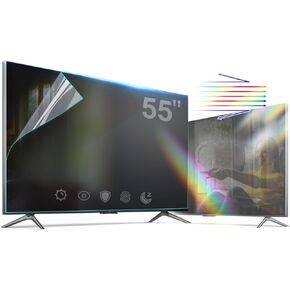 واقي شاشة تلفزيون مضاد للتوهج لتلفزيون 55 بوصة، فيلم الضوء الأزرق والأشعة فوق البنفسجية، درع وهج التلفزيون، مخفض انعكاس الشاشة، فيلم سطحي غير لامع in Kuwait