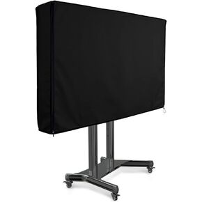 Outdoor Stand TV Cover 60-72 Inch Outside Mobile TV Cart Cover Weatherproof Dustproof TV Screen Protection Cover for LED OLED LCD Flat & Curved TVs - Black