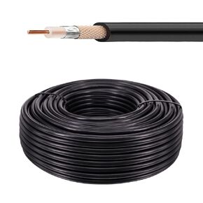 RG58 Coaxial Cable 100 Ft, Low Loss RG58 Coax Cable 50Ohms Flexible RF WiFi Antenna Extension Cable for DIY SMA PL259 UHF BNC N Type Adapter WiFi Router Signal Booster Amplifer