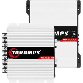 Taramps HD 3000 2 أوم فئة D قطعة واحدة صوت السيارة أمبير 3000 واط RMS + Taramps TS 400x4 2 أوم مجموعة كاملة 4 قنوات 400 واط RMS حزمة مضخم صوت للسيارة، عبوتان in Kuwait