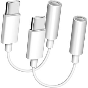 USB C to 3.5mm Headphone Adapter - 2 Packs Earphone Jack Adapter USB C to Aux Audio Cable Cord Compatible with iPhone 16 15/15 Plus/15 Pro/15 Pro Max/iPad/MacBook/Pixel, Samsung Galaxy Type C Devices