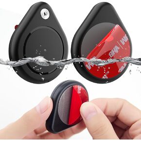 2 Pack IPX8 Waterproof AirTag Holder with 3M Adhesive Sticker, Airtag Sticker Mount Case for Luggage Bike Remote Drone Camera, Car & More, Full Cover & Discreet