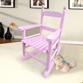 Children's Rocking Chair, Durable Solid Wood Rocker for Boys and Girls, Perfect for Indoor and Outdoor Use (Light Pink) in Kuwait