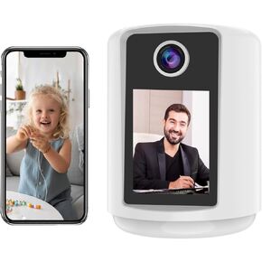 Two-Way Video Calling Camera with 2.8 inch HD Screen, Indoor Home Security Camera with Battery, Indoor Home Nanny Camera,32GB TF Card Included,Baby/Elder/Nanny/Dog/Pet Monitoring with Phone App