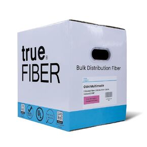 trueCABLE 2 Strand Bulk Fiber Optic Cable, Indoor Tight Buffered Distribution Cable, 1000ft (305m) Spool, OM4 Multimode (MM), 50/125 Micron, 4.0mm Plenum (OFNP), UL Listed, Duplex 2 Fiber, Violet
