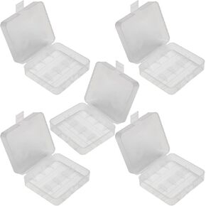 Fielect 5Pcs 26650 Battery Storage Case Box Holder Transparent, 2 Capacity