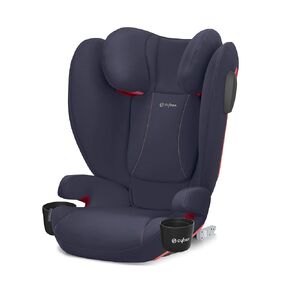 CYBEX Solution B2 fix+ Lux High Back Booster Seat, Lightweight Booster Seat, Secure Latch Installation, Linear Side Impact Protection, Reclining 12-Position Height Adjustable Headrest, Bay Blue