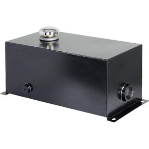 Field Tuff 10 Gallon 14 Gauge Welded Steel Hydraulic Fluid Reservoir Tank with 2 Inch Suction Port and 0.75 Inch Return Port, Black