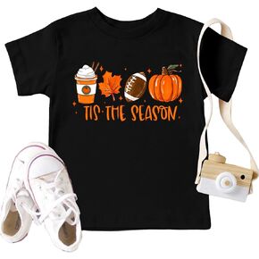 Halloween T Shirt Toddler Boy Girls Tis The Season Shirts Funny Football Fall Tee Kids Pumpkin Spice Tops