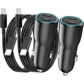 iPhone 15 Pro Max Car Charger Fast Charging, 2 Pack 40W Dual USB C Car Charger Adapter with 2 Pack USB C to C Charging Cable Cord Compatible for iPhone 15/15 Plus/15 Pro/15 Pro Max, iPad Pro/Air/Mini