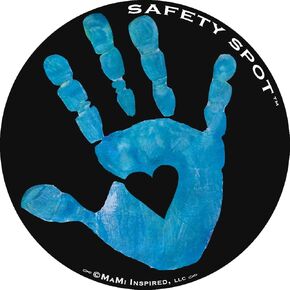 Magnet - Kids Handprint for Car Parking Lot Safety - Black Background (White)