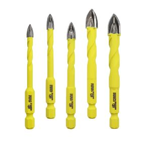 Masonry Drill Bit Set,Concrete Drill Bit Set,1/4-inch Carbide Drill Bits Tip for Glass, Tile, Brick,Wood,Plastic,Stainless Steel,Concrete,Cement Drill Bit Quick Change Shank(5 of Pack)