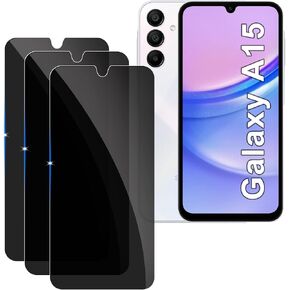 Lyphpe【3 Pack Privacy Screen Protector for samsung galaxy A15 9H Tempered Glass Anti-Spy Private Film Compatible for Samsung A15 Case Friendly