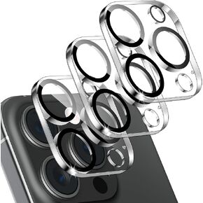 imluckies [3 Pack Camera Lens Protector for iPhone 16 Pro & iPhone 16 Pro Max, 9H Tempered Glass, Anti-Scratch, HD Clear, Case Friendly, 4 Built-in Night Circles [Night Shooting Mode]