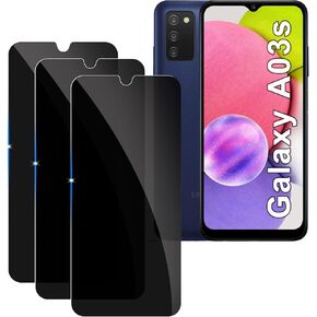 Lyphpe【3 Pack Privacy Screen Protector for samsung galaxy A03s 9H Tempered Glass Anti-Spy Private Film Compatible for Samsung A03s Case Friendly