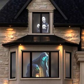 Halloween Holographic Rear Projection Screen: 50 "x 89" Anti-Wrinkle Folding Portable Indoor Double-Sided Video Projection Screen for Halloween Videos and Movie Nights
