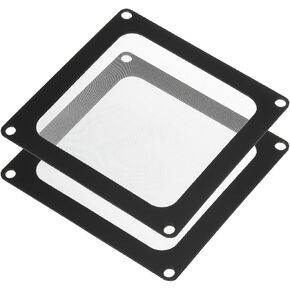 MECCANIXITY 2PCS PC Dust Filter, 90x90mm Magnetic Frame Nylon Computer Case Cooler Dustproof Mesh Cover Fan Grills for Computer Chassis Speakers, Black