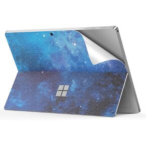MoKo Tablet Back Skin Stick Decal for Microsoft Surface Pro 7 Plus (2021)/ Pro 7/ Pro 6/ Pro 5/Pro 4/Pro LTE, PU Leather Protective Decal Body Skin Cover for Microsoft Surface Pro 7+, Blue Starry Sky