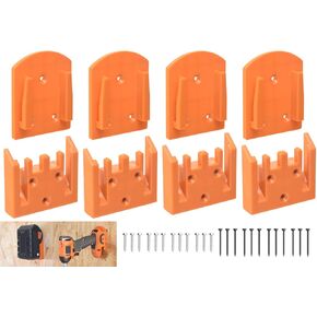 4/4 Combo Pack Battery Mounts for Ridgid 18V Tool & Battery Mounts Hangers Holder, Mount Can Be Used Horizontally Or Vertically, Organize and Collect Your Tools and Batteries