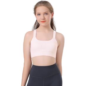 Training Bras for Girls Seamless Teen Girl Bras Ultra Soft Crossback Light Sport Bras Fixed Pads Invisible Teen Bras