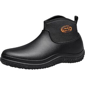 TENGTA Garden Shoes for Men Waterproof Slip On Gardening Shoes Womens Lightweight Mud Rain Boots Lawn Mowing Shoes