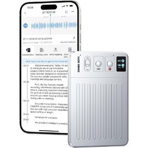 AI Voice Recorder Call Chatgpt, Digital Voice Recorder Support Free Audio Transcription and Text Summary,App Control,107 Languages, 60H Recording, Applicable to Lecture, Meeting, Class, Interview, etc