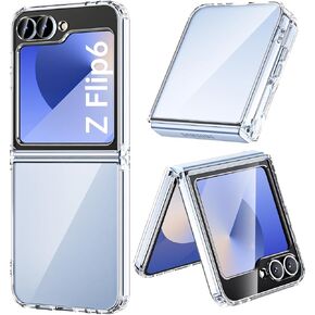 for Samsung Galaxy Z Flip 6 Case Clear, Shockproof Phone Case for Samsung Z Flip 6 [Anti-Yellow], Crystal Clear Case compatibel with Z Flip 6 - Transparent