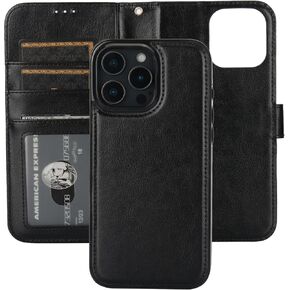Bocasal Detachable Wallet Case for iPhone 16 Pro Max RFID Blocking Card Slots Holder Premium PU Leather Magnetic Kickstand Shockproof Wrist Strap Removable Flip Protective Cover 5G 6.9 inch (Brown)