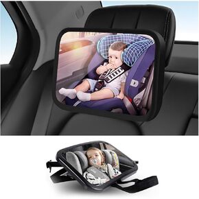 AICEL Baby Car Mirror, Safety Rear Facing Car Seat Mirror for Infant with Extra Wide Clear View, Wide View Shatterproof Adjustable Automotive Mirror, Drive Safe and Monitor Your Child Easily