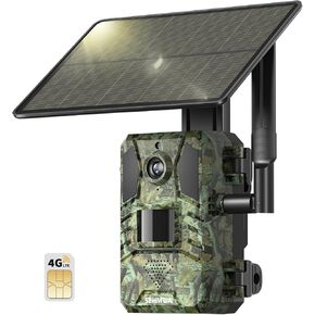 SEHMUA Trail Camera Cellular Trail Cameras 2.7K Live Streaming 4G LTE Trail Cellular Camera Gen 3rd Solar Trail Camera Game Camera Remote Phone Access Playback Motion Activated 0.2s Trigger Time Green