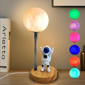 Moon Lamp for Kids,Astronaut Light 7 Color Space Night Light,3D Moon Light Nursery Bedroom Space Themed Decor Table Lamp,Birthday Gifts for Boys Girls in Saudi Arabia