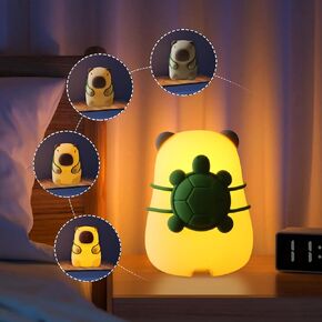 Capybara Night Light for Kids ，Adjustable to 3 Brightness Levels and 7 RGB Colors,LED Squishy Novelty Animal lamp， Capybara lamp Decorate Rooms, Capybara Gifts and Portable Charging Touch Lamp