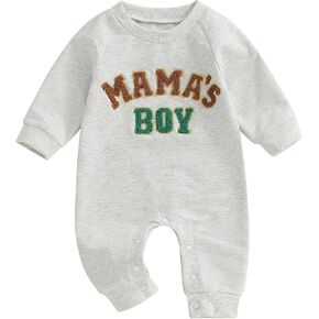 Baby Boy Romper Little Brother Newborn Outfit Long Sleeve Mama's Boy Little Dude Jumpsuit Fall One Piece Clothes
