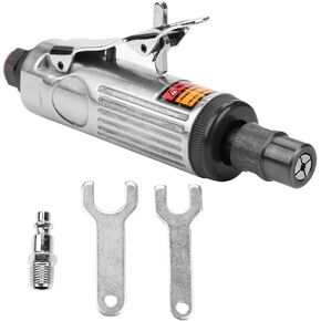 Pneumatic Die Grinder, Lightweight Grinder Kit AT-7033K Aluminum Alloy Air Consumption Ball Bearing Construction Safety Lock Composite Housing Lightweight Power Tool