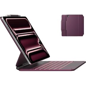 typecase Keyboard Case for iPad Pro 13-inch (M4) 2024,Magic Keyboard with 11 Colors Backlight for iPad Pro 13,Keyboard Case with Pencil Holder,Multi-Touch Trackpad, Easy-Set Magnetic Stand,Raspberry