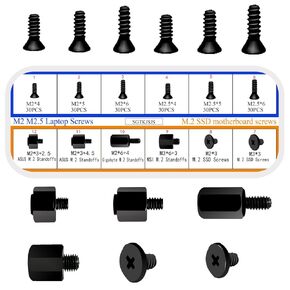 M.2 SSD Screws Kit, NVMe Screw M.2 SSD Mounting Kit-M2 M2.5 Black Carbon Steel Laptop Notebook Computer Screws Set.Nvme M2 Screws Suitable for ASUS MSI Gigabyte NGFF Motherboard
