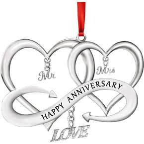 Our First Christmas as Mr & Mrs Ornament 2024 Christmas Decoration, Married 2024 Ornament 1st Year Wedding Gifts Metal with Gift Box, Bridal Shower Gift for Newlywed Couple Christmas Tree Wedding Orna